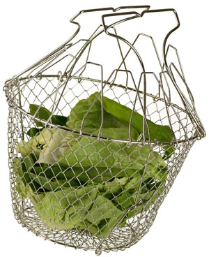 Mali's 10591 – Panier à salade pliant, panier de rinçage en fil métallique  avec raidisseurs – Pour légumes, feuilles de salade… - Acier inoxydable –  Ø22.5x27cm déplié : : Cuisine et Maison