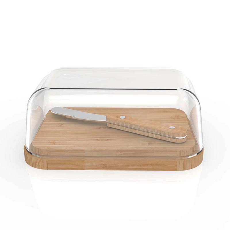 Beurrier Couvercle Transparent pour 250g Beurre - Avec Couteau à