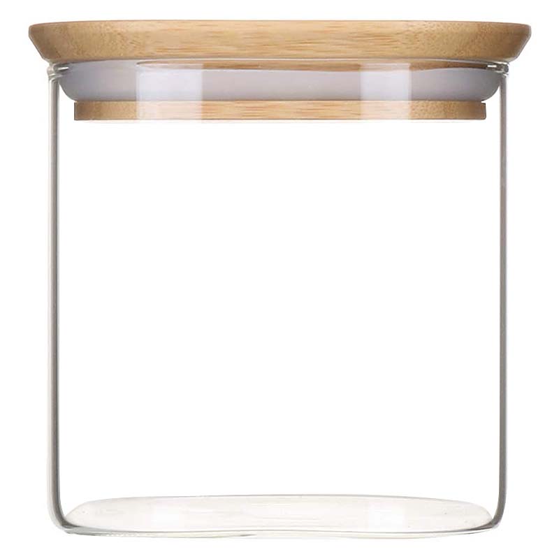 Acheter boîte carrée en verre et bambou 520ml Pebbly. Boite
