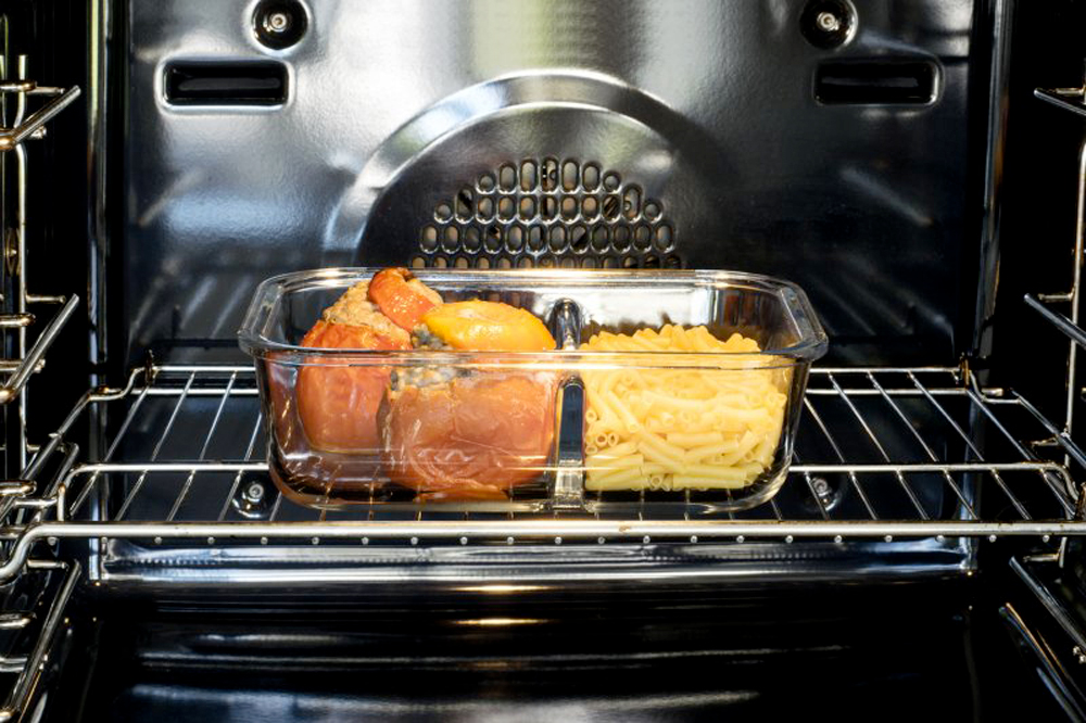 Pyrex Cook & Heat Plat en verre rond avec couvercle spécial micro-ondes